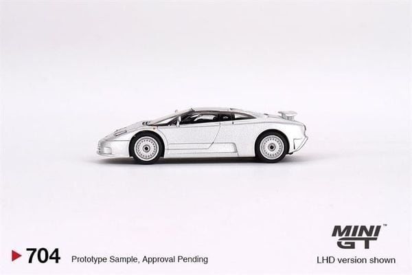 Xe Mô Hình Bugatti EB110 GT Grigio Chiaro 1:64 MiniGT ( Bạc )