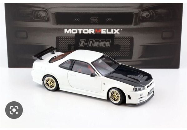 Xe mô hình Nissan Nismo R34 GT-R Z-Tune 1:18 Mortor Helix ( Trắng )