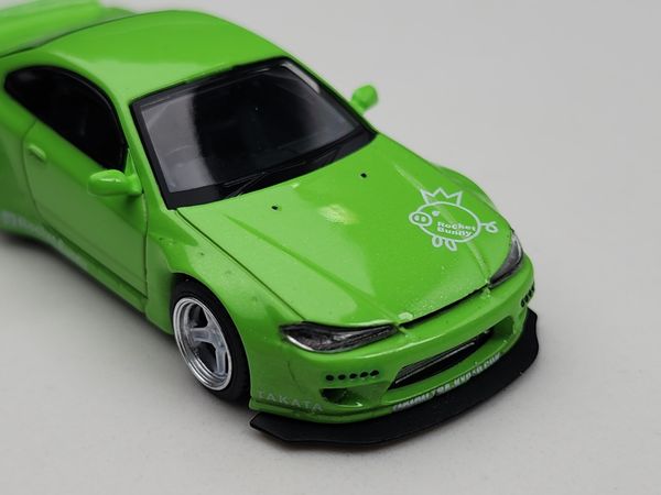 Xe Mô Hình Nissan Silvia (S15) Rocket Bunny 1:64 MINIGT ( Green )