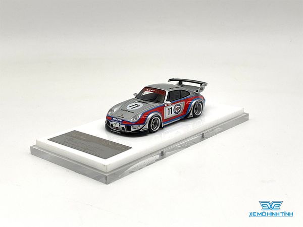 Xe Mô Hình Porsche 911 (993) Rauh-Welt Begriff Rough Rhythm-Martini 1:64 Fuelme ( Bạc )