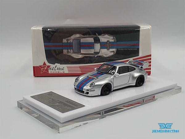 Xe Mô Hình Porsche 400R(993) Gunter Werks Martini 1:64 Fuelme ( Bạc )