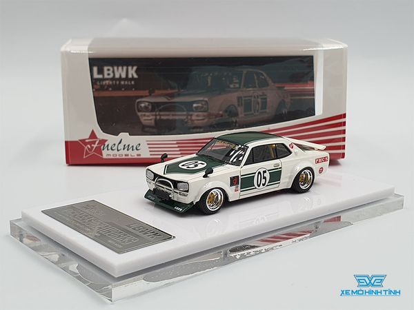 Xe Mô Hình Charasuka Works LBWK Kato Hyuma 2Dr Edition 1:64 Fuelme (Trắng Xanh)