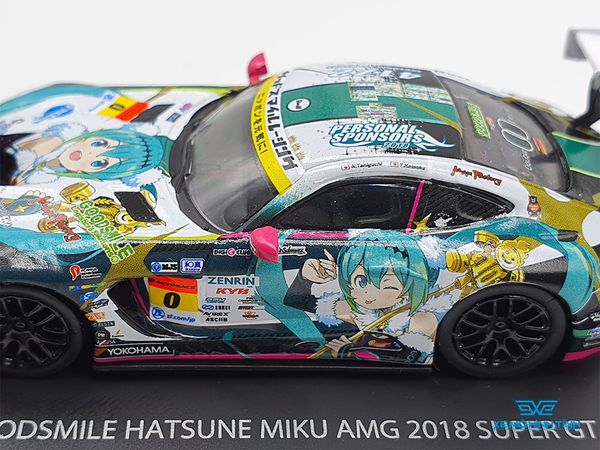 Xe Mô Hình Mercedes-AMG Hatsune Miku 2018 Super GT ver 1:64 Good Smile ( Xanh Sleiff )