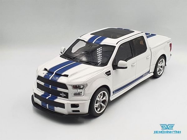 Xe Mô Hình Ford Shelby F-150 Pickup Snake 2019 1:18 GTSpirit ( Trắng Xanh )