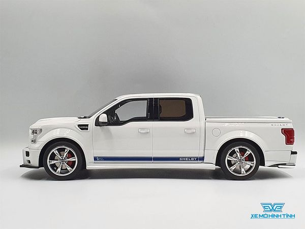 Xe Mô Hình Ford Shelby F-150 Pickup Snake 2019 1:18 GTSpirit ( Trắng Xanh )