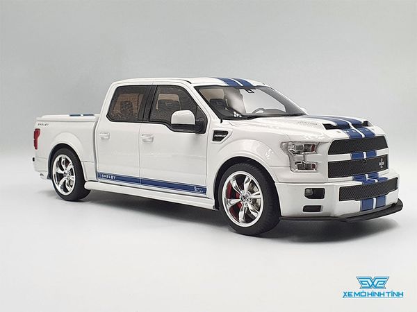 Xe Mô Hình Ford Shelby F-150 Pickup Snake 2019 1:18 GTSpirit ( Trắng Xanh )