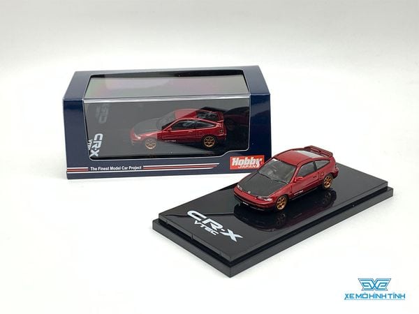 Xe Mô Hình Honda CR-X Sir (EF8) Customized Version Carbon Bonnet 1:64 Hobby ( Đỏ , Mâm Vàng )