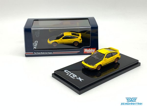 Xe Mô Hình Honda CR-X Sir (EF8) Customized Version Carbon Bonnet 1:64 Hobby ( Vàng , Mâm Vàng )