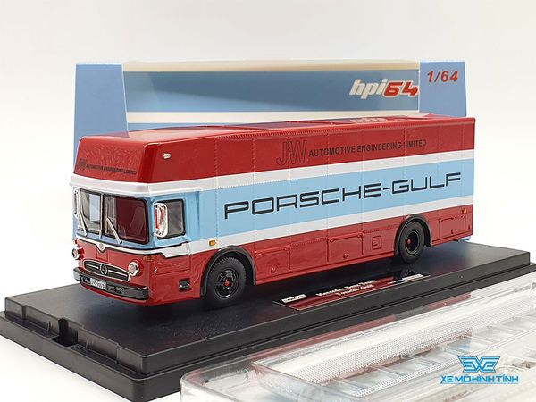 Xe Mô Hình Mercedes-Benz Truck Porsche-Gulf 1:64 HPI64 ( Đỏ Xanh )