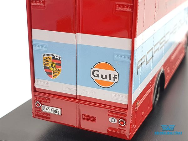 Xe Mô Hình Mercedes-Benz Truck Porsche-Gulf 1:64 HPI64 ( Đỏ Xanh )