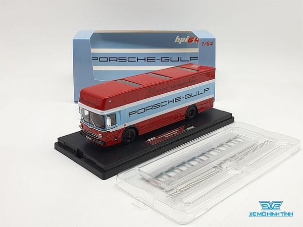 Xe Mô Hình Mercedes-Benz Truck Porsche-Gulf 1:64 HPI64 ( Đỏ Xanh )