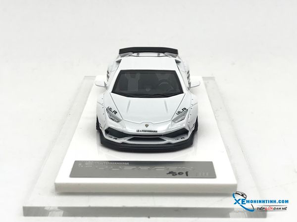 Xe Mô Hình Lamborghini Huracan Liberty Walk 1:64 LB ( Trắng Mâm Đỏ )