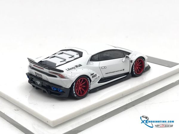 Xe Mô Hình Lamborghini Huracan Liberty Walk 1:64 LB ( Trắng Mâm Đỏ )