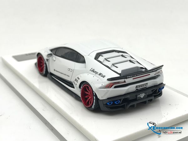 Xe Mô Hình Lamborghini Huracan Liberty Walk 1:64 LB ( Trắng Mâm Đỏ )