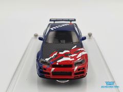 Xe Mô Hình Nismo R34 GT-R R-tune Launch Ver.Tas 1:64 Ignition Model (Xanh)