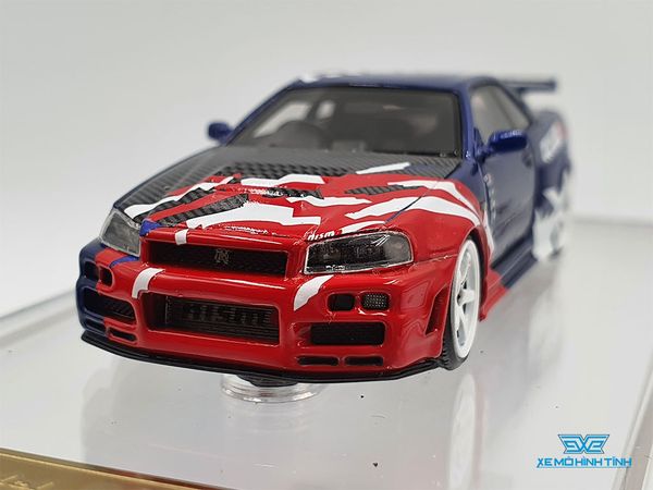 Xe Mô Hình Nismo R34 GT-R R-tune Launch Ver.Tas 1:64 Ignition Model (Xanh)