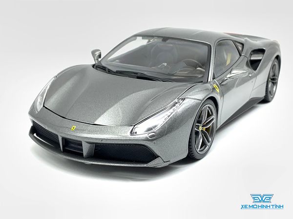 XE MÔ HÌNH FERRARI 488 GTB 1:18 BBURAGO SIGTATURE SERIES (XÁM)