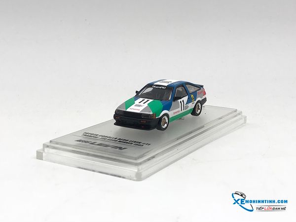 Xe Mô Hình Toyota Corolla Levin AE86 #11 ''Trampio'' JTC Sugo Winner 1985 1:64 INNO Model ( Xanh )