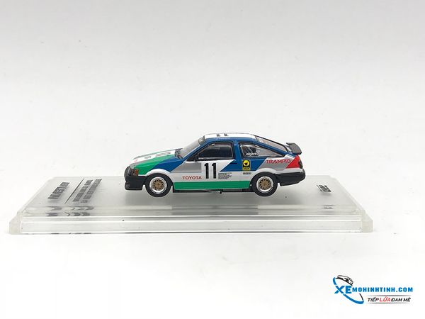 Xe Mô Hình Toyota Corolla Levin AE86 #11 ''Trampio'' JTC Sugo Winner 1985 1:64 INNO Model ( Xanh )