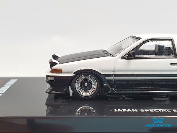 Xe Mô Hình Toyota Sprinter Trueno AE86 White/Black With Extra Wheels Japan Specil Edition 1:64 Inno Model (Trắng)