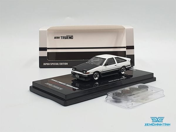 Xe Mô Hình Toyota Sprinter Trueno AE86 White/Black With Extra Wheels Japan Specil Edition 1:64 Inno Model (Trắng)