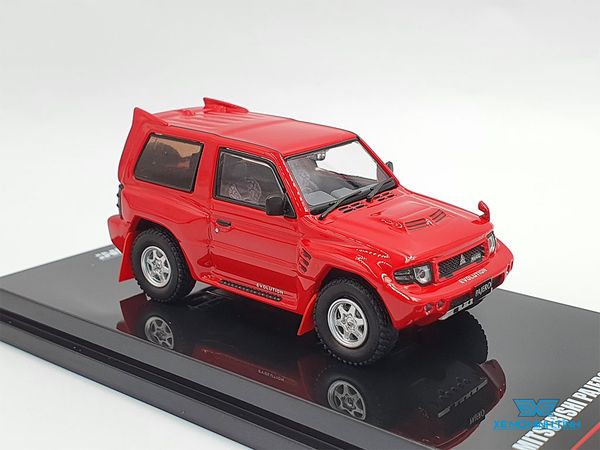 Xe Mô Hình Mitsubishi Pajero Evolution White With Extra Wheels 1:64 Inno Model (Đỏ)