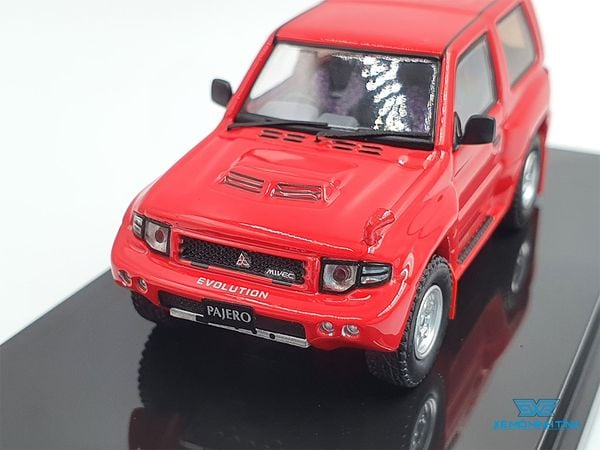 Xe Mô Hình Mitsubishi Pajero Evolution White With Extra Wheels 1:64 Inno Model (Đỏ)