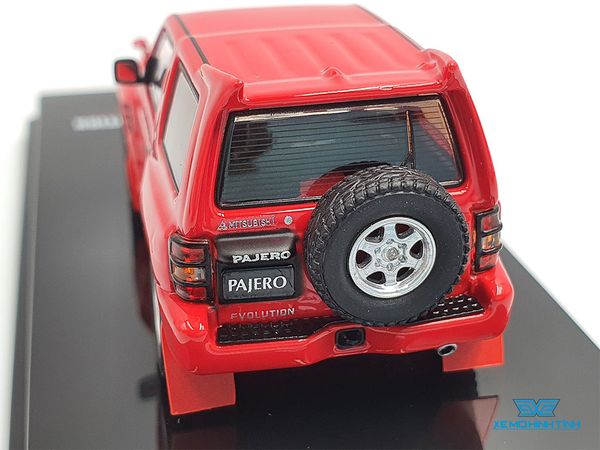 Xe Mô Hình Mitsubishi Pajero Evolution White With Extra Wheels 1:64 Inno Model (Đỏ)