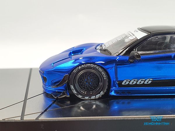 Xe Mô Hình Honda NSX (NA) Rocket Bunny V2 Aero Chrome Blue 1:64 Inno Model (Xanh)