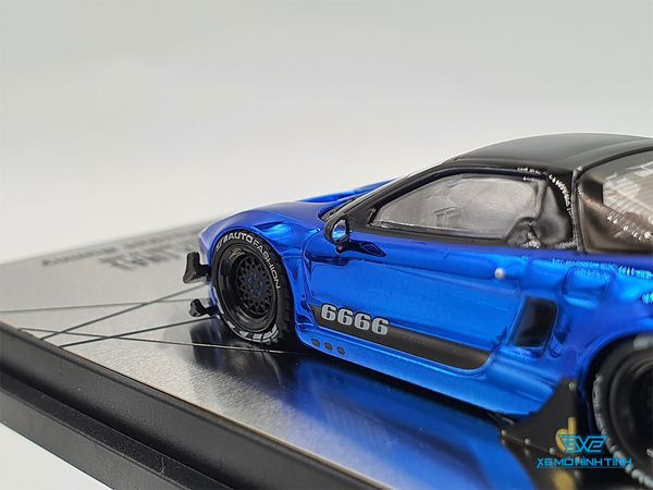 Xe Mô Hình Honda NSX (NA) Rocket Bunny V2 Aero Chrome Blue 1:64 Inno Model (Xanh)