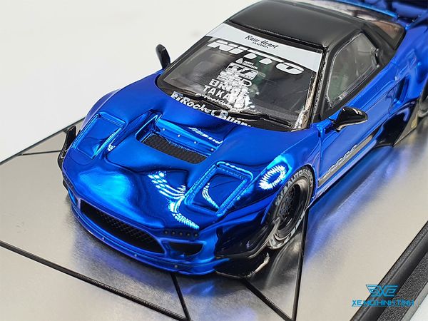 Xe Mô Hình Honda NSX (NA) Rocket Bunny V2 Aero Chrome Blue 1:64 Inno Model (Xanh)