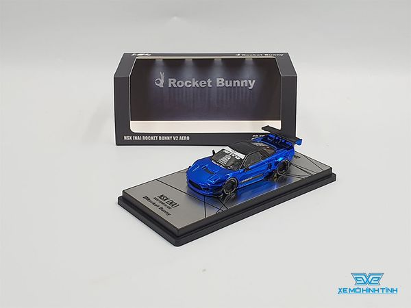 Xe Mô Hình Honda NSX (NA) Rocket Bunny V2 Aero Chrome Blue 1:64 Inno Model (Xanh)