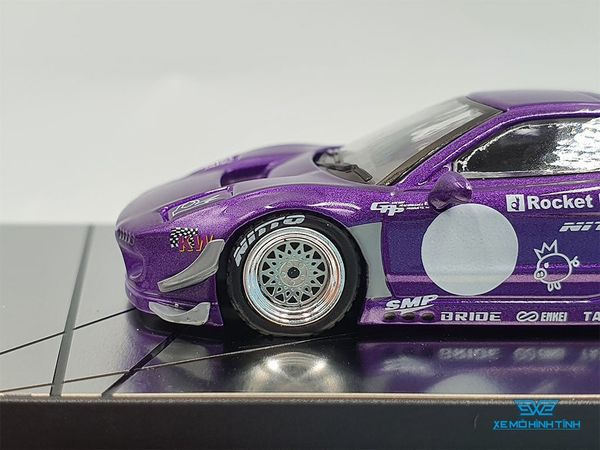 Xe Mô Hình Honda NSX (NA) Rocket Bunny V2 Aero Metallic Purple 1:64 Inno Model (Tím)