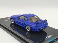 Xe Mô Hình Nissan Skyline GT-R (R32) With Extra Wheels And Extra Decals 1:64 Inno Model ( Xanh Dương )