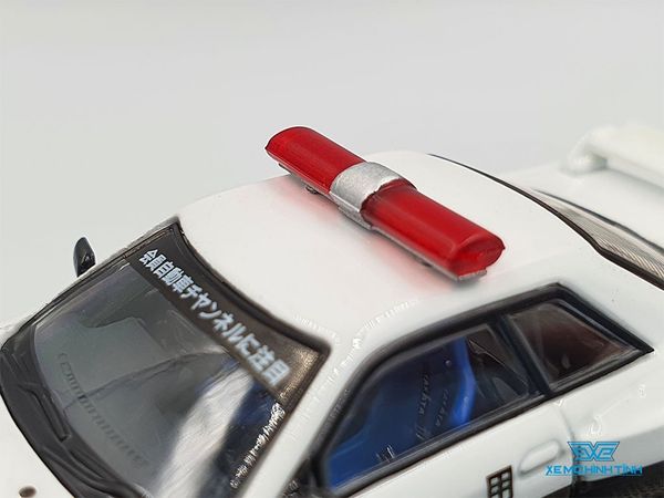 Xe Mô Hình Nissan Skyline GT-R (R32) Pandem / Rocket Bunny Japan Police Livery Drift Car 1:64 Inno Model ( Trắng Đen )