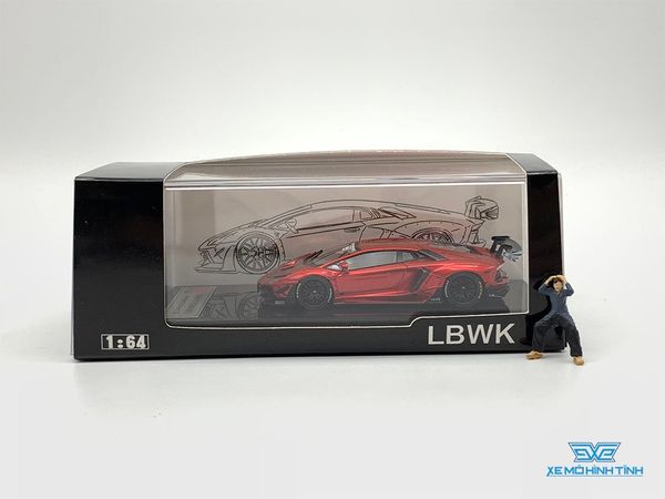 Xe Mô Hình Lamborghini Aventador LB 2.0 kèm Figure 1:64 Liberty Walk ( Đỏ )