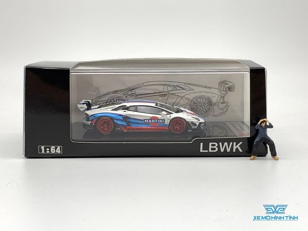 Xe Mô Hình Lamborghini Aventador LB 2.0 kèm Figure 1:64 Liberty Walk ( Martini )