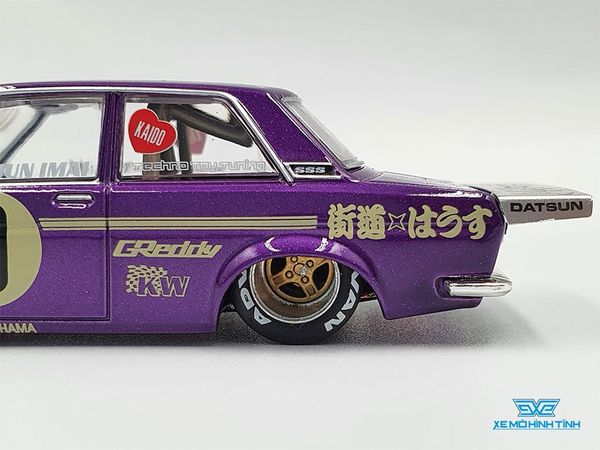 Xe Mô Hình Datsun 510 Pro Street OG Green 1:64 KAIDO HOUSE/ MiniGT (Tím)