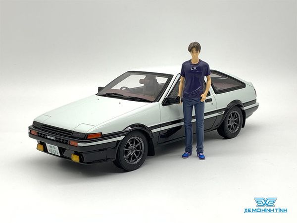 Xe Mô Hình Toyota Sprinter Trueno AE86 With Figure 1:18 Kyosho ( Trắng + Figure )