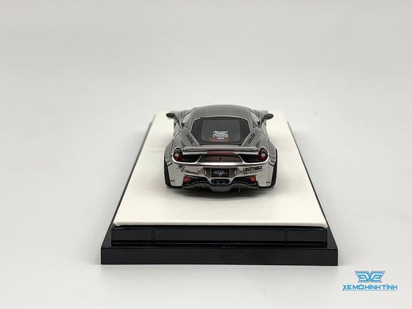 Xe Mô Hình Ferrari 458 LB Limited 499pcs Timothy Pierre và Liberty Walk 1:64 ( Chrome )