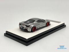 Xe Mô Hình Ferrari 458 LB Limited 499pcs Timothy Pierre và Liberty Walk 1:64 ( Chrome )