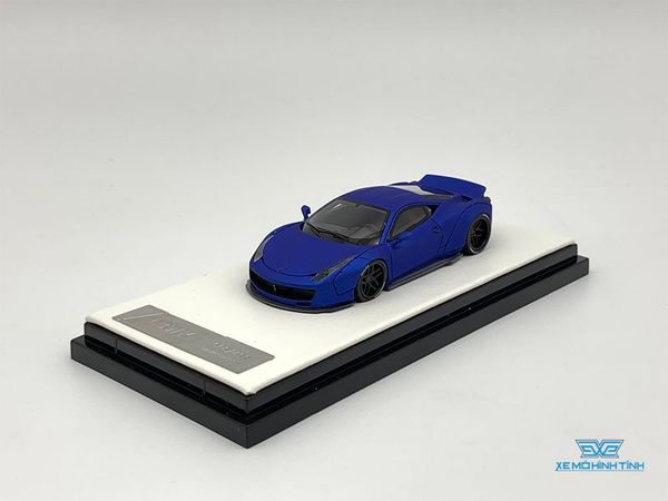 Xe Mô Hình Ferrari 458 LB Limited 499pcs Timothy Pierre và Liberty Walk 1:64 ( Xanh Dương Nhám )