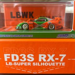Xe Mô Hình Mazda RX-7 FD3S LBWK LB-Super Sihouette Tokyo 2024 1:64 INNO ( Xanh & Cam )