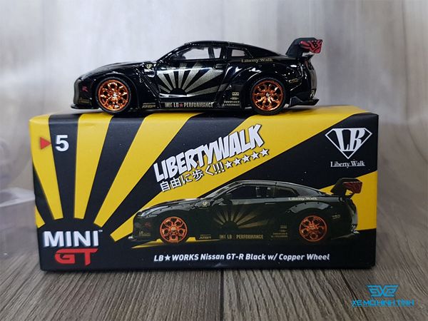 Xe Mô Hình LB Works Nissan GT-R R35 type1,Rear Wing ver1+2 1:64 MiniGT ( Đen #5)