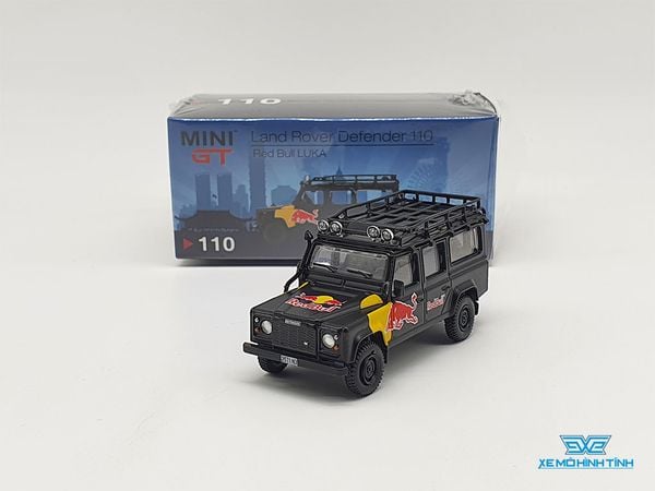 Xe Mô Hình Land Rover Defender 110 Red Bull LUKA LHD 1:64 Mini GT (Đen)