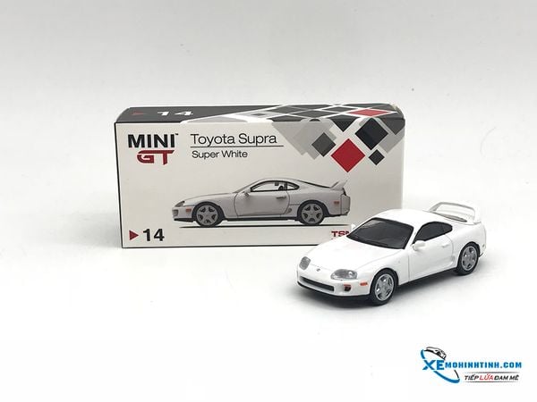 Xe Mô Hình Toyota Supra ( JZA80 ) Super White LHD 1:64 MiniGT ( Trắng )