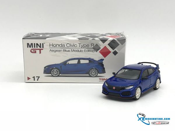 Xe Mô Hình Honda Civic Type R ( FK8 ) Aegean Blue Modulo Edition LHD 1:64 Mini GT ( Xanh )