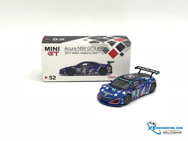 Xe Mô Hình Acura NSX GT3 #86 2017 IMSA Watkins Glen LHD 1:64 MiniGT ( Xanh Dương #86 )