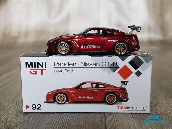 Xe Mô Hình Pandem Nissan GT-R R35 GT Wing Lava 1:64 MiniGT ( Đỏ #92)