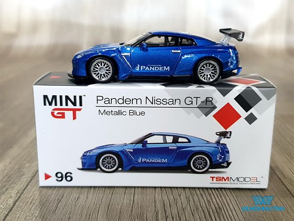 Xe Mô Hình Pandem Nissan GT-R R35 GT Wing Metallic 1:64 MiniGT ( Xanh Dương #96)